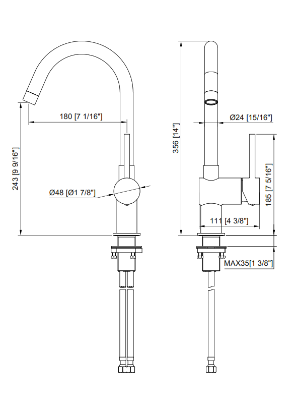 Single handle kitchen faucet in Polished Chrome - Mary Anne's Kitchen and Bath