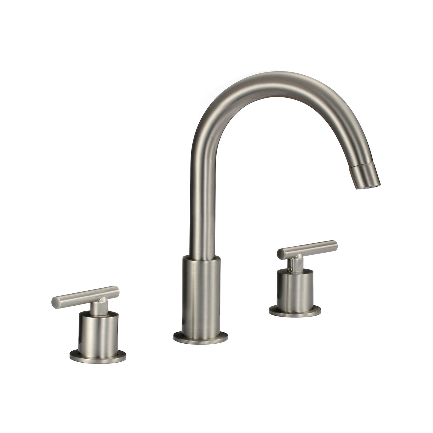 Brushed Nickle Widespread 3-Hole Bathroom Sink Faucet with 2 Lever Handles - Mary Anne's Kitchen and Bath