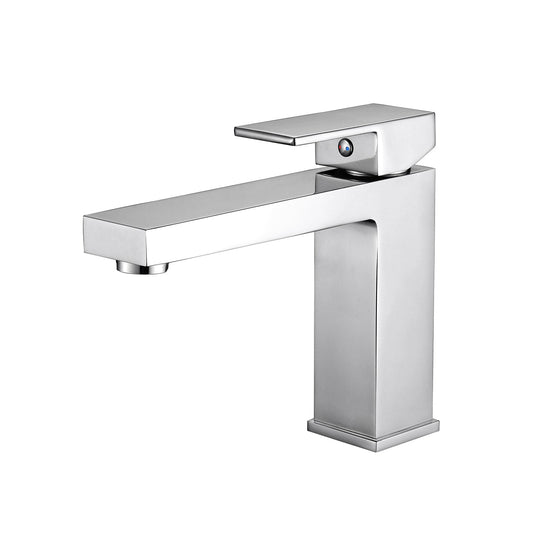 Single Hole Single Handle Basin Faucet,Kitchen Sinkbrass Body Square-Chrome - Mary Anne's Kitchen and Bath